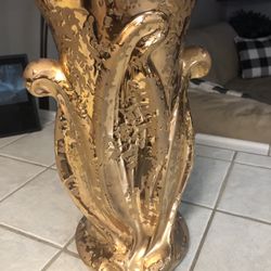 Vintage Over 50 Yrs Old  Gold Kt Dipped - Vase