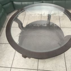 Coffee Table Wood Cherry With The Beautiful Glass