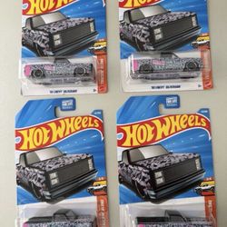 Chevy Silverado 83 black widow hot wheels bundle of 4 Hot Wheels 