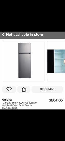 Galanz 12 cu. ft. Top Freezer Refrigerator with Dual Door, Frost Free in Stainless Steel