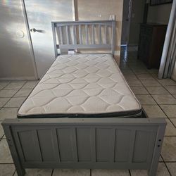 Twin Bed Frame With Mattress $75