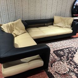Italian Wave Leather Sectional Sofa