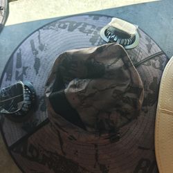 Wide Brim Solar Fan Hat, Hat with Solar Fans Built in, Large Fishing Hat with Fans for Men, for Outdoor Hiking Camping Fishing Garden, UPF 50+ Sun Bre