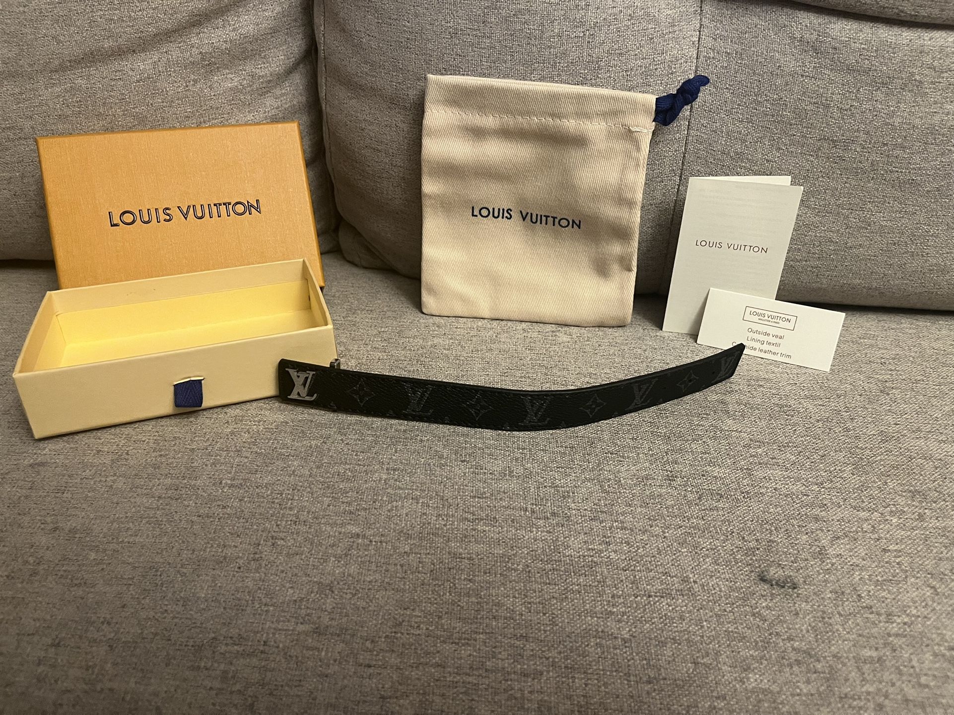 Authentic Black LV Slim Bracelet