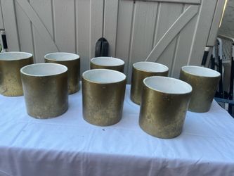 Party Decor: 8 Gold Color Ceramic Table Center Vases