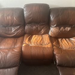 Leather Recliner Couch 