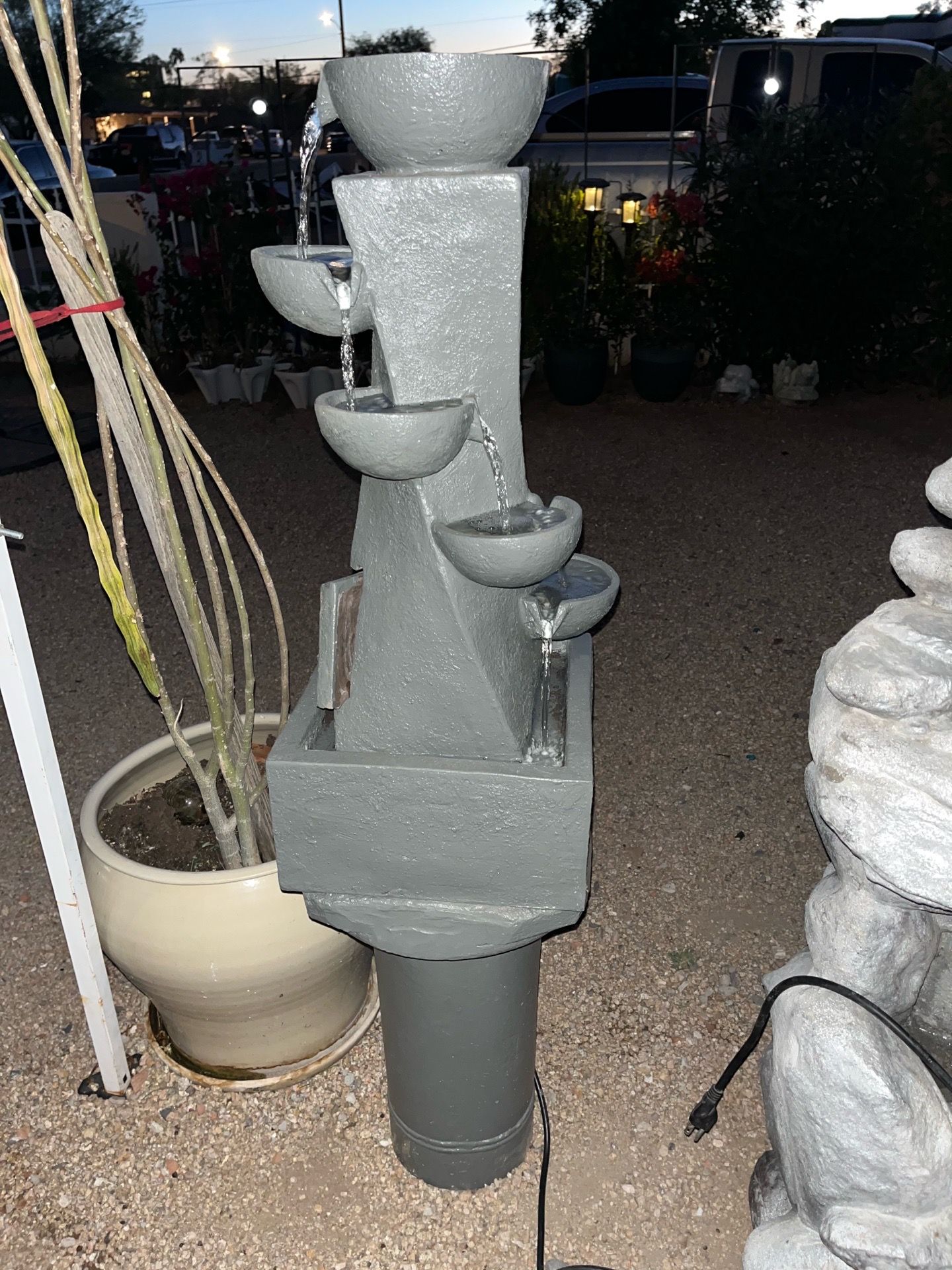 Fiberglass 2-Piece Water Fountain w/ Working Pump