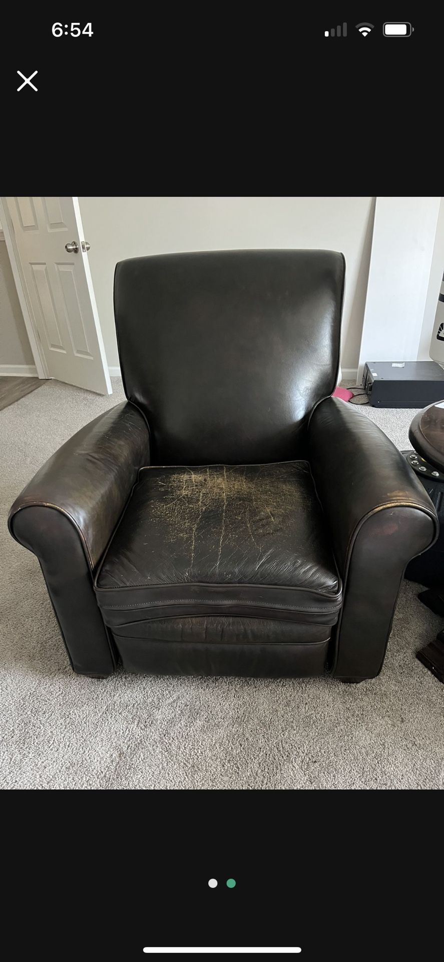 Two Leather Reclining Chairs 