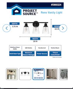 Modern 3-Light Black Vanity Light