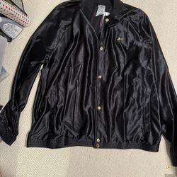 New Men’s 2xl Reebok Black Gold Snap Jacket 