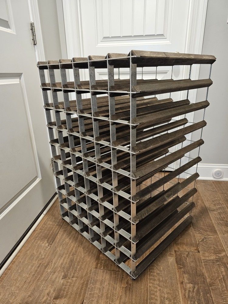 RTA Wine Rack Dark Pine, 96 Bottles 21d X 24w X 35h, Great Condition