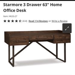 Starmore 3 Drawer 63" Home Office Desk