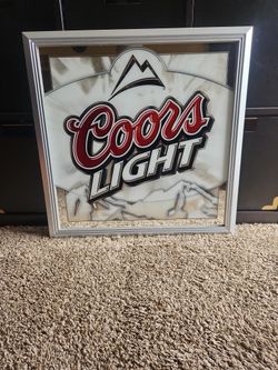 Coors Light Glass .Mirror  ,Size ,24 X 24