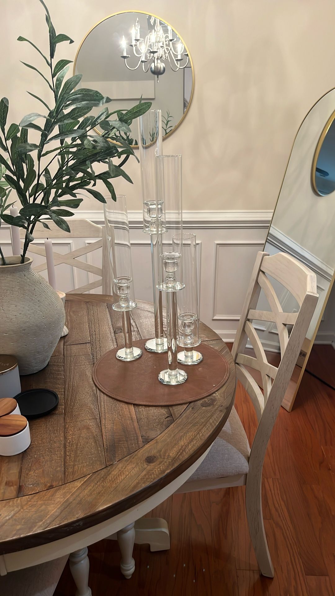 Set of 4 (x2 Total = 8 ) Crystal Glass Hurricane Taper Candle Holders, Clear Cylinder Chimney Tubes - Candle Stands 14", 18", 22", 26"