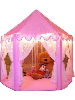 Princess Tent Castle Play Tent with Star Lights, Pink