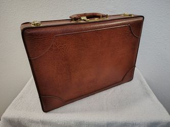 Vintage Airway Leather Briefcase, brown attache case suitcase brief suit bag