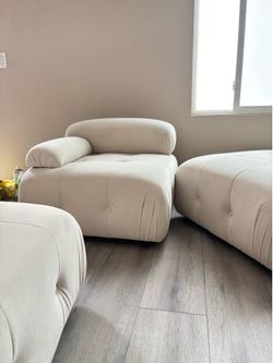 Creamy White 4 piece Modular Bubble Sofa