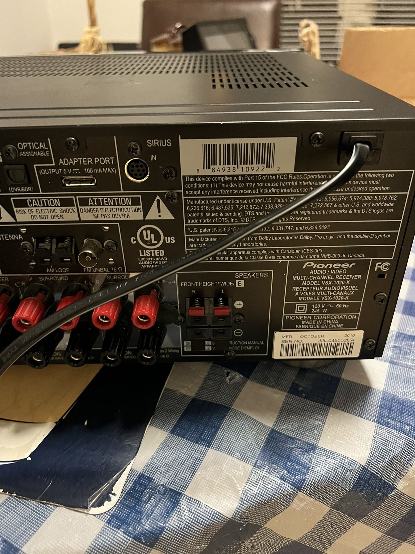Pioneer Vsx 1020 K 7.1 3D Ready Audio Vídeo Multi Channel Receiver