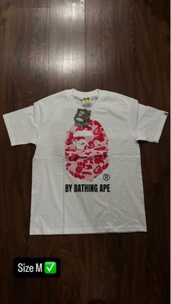 WHITE AND PINK BAPE TEE