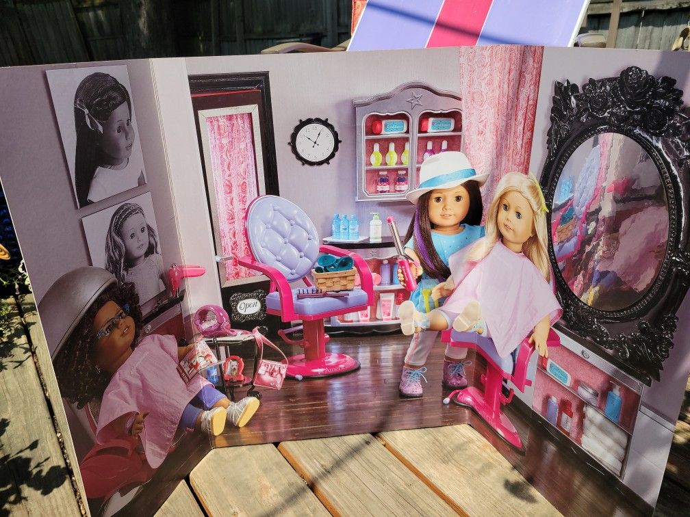 American Girl Doll Hair Salon Backdrop Scene