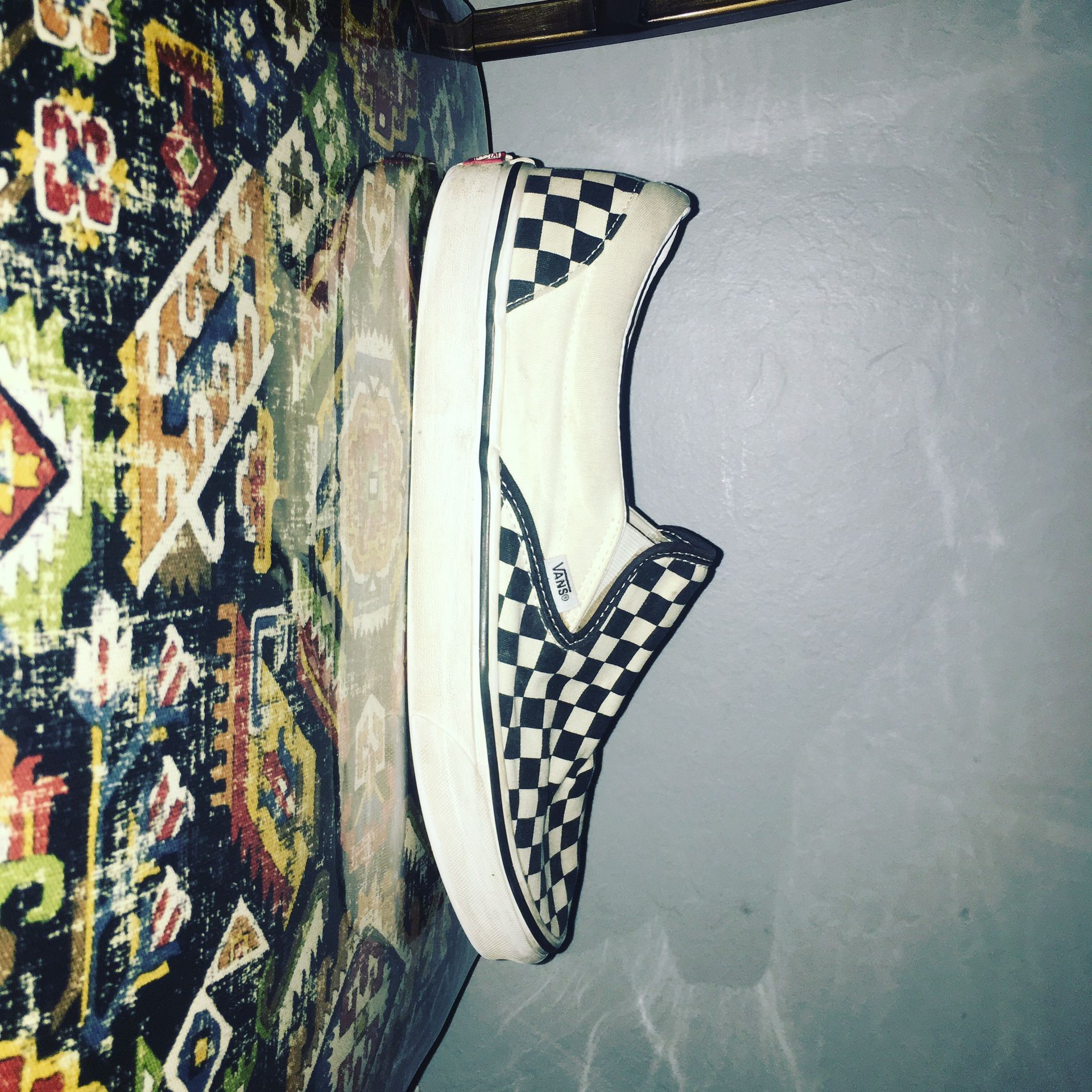 Black and white checkers vans size 13