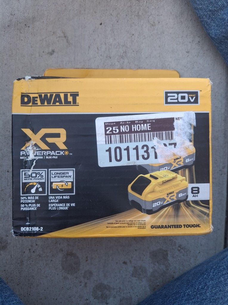 Dewalt 20V Max XR 8AH Battery 2pk