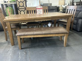Dining Table With Extensions.  Ashley Brand. Solid Wood 