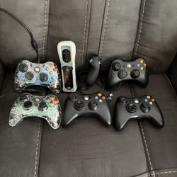 Lot Of Video Game Controllers Wii Controller Xbox 360 Controller