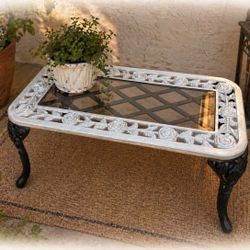 Tea Rose Cast Aluminum Table