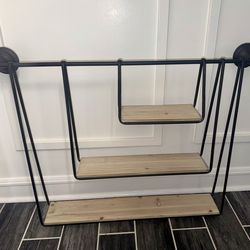 MH LONDON 6-in D x 37-in L Black Wood Rectangular Floating shelf