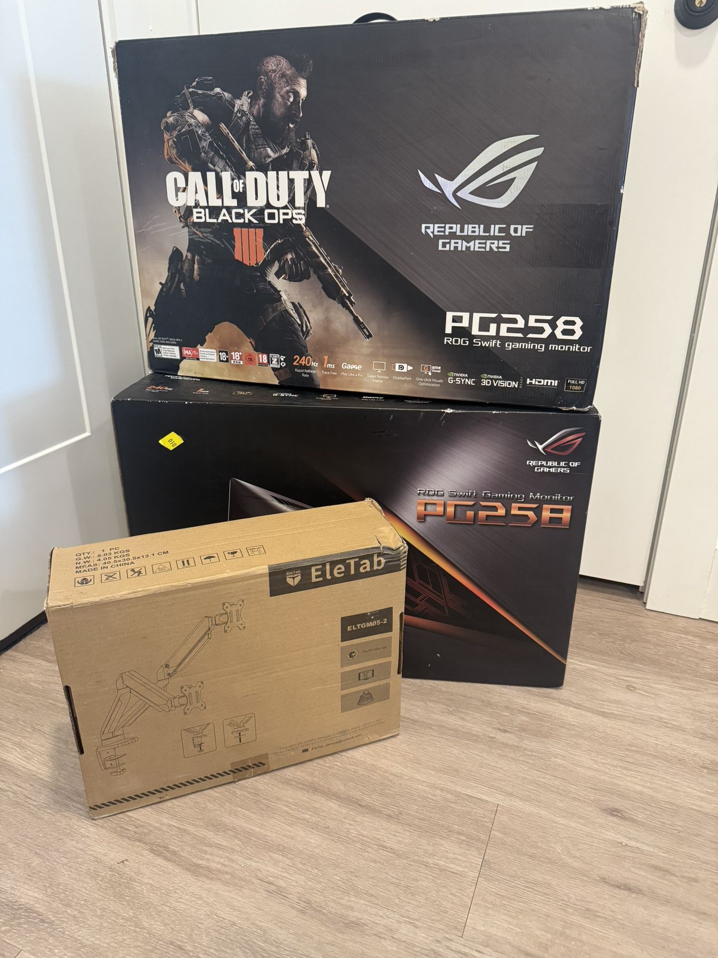 2x 24.5" Asus ROG Swift Monitors w/ Monitor Arm