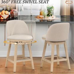 Performance Fabric Upholstered Counter Height Bar Stools