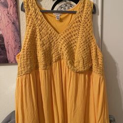 Plus Size Womens Yellow knit tank size 4X New 
