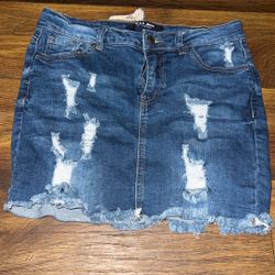medium wax jean  skirt