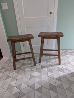 Pair of wooden stools