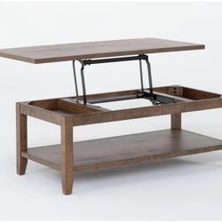 Chelsey Brown 48" Wide Rectangle Wood Lift-Top Coffee Table