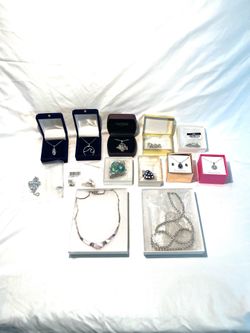 Mostly brand new some vintage .925 silver necklaces, with different gemstones