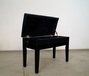 Hollywood Regency Faux Leather Adjustable Height Piano Bench