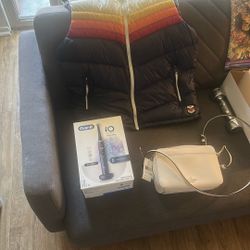 3 Brand New Items ,purse Toothpaste And Down Jacket Marine Layer Archive Lists For 160$ Kate Spade Purse Listed 325 $ And Oral B Listed 180$ 