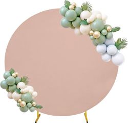 7.2FT Round Spandex Fitted Wedding Arch Cover for Circle Arch Stand, Thick Spandex Fabric Adjustable Round Arch Backdrop Cover for Wedding Birthday Pa