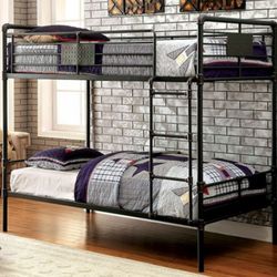 Brand New Black Solid Metal Twin Size Bunk Bed