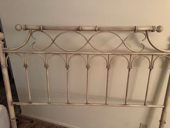 Metal Bed Headboard with Scroll Design