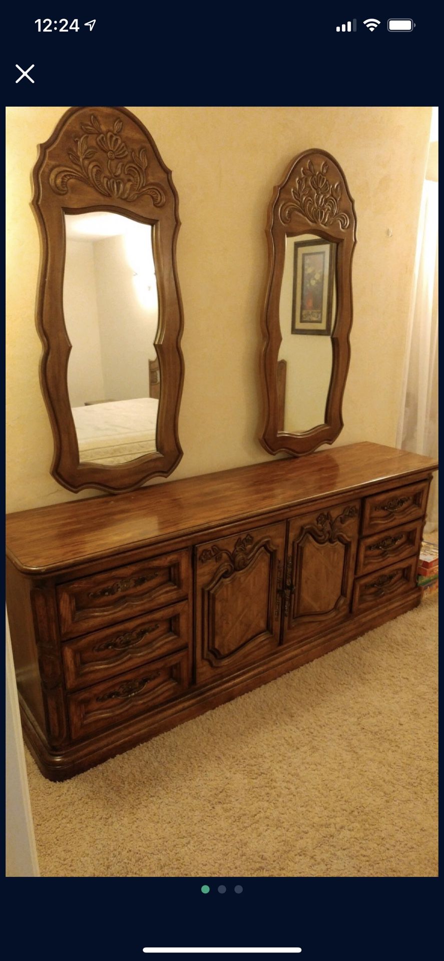 Dresser, Night Stand  and Headboard  - Solid Wood, We’ll Crafted.  B