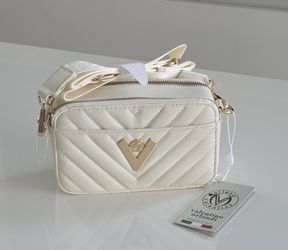 Brand New Valentino Orlandi Cream Quilted Crossbody Bag – MSRP $260
