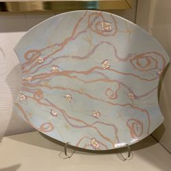 Mint Green Abstract Decorative Ceramic Plate 