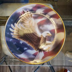 Commerative  Hand Painted American Eagle Plate 