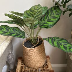 Plant Stand With Faux Plant 