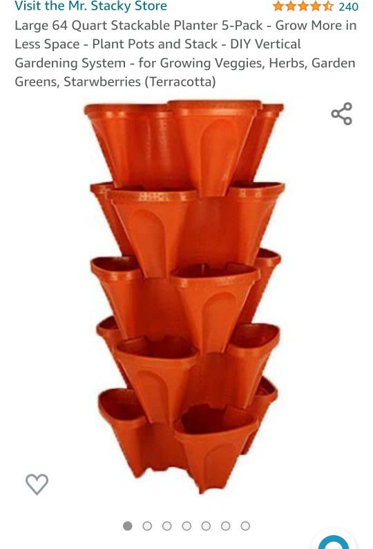 Brand New Mr Stacky 64Qt 5pack Stackable Planters