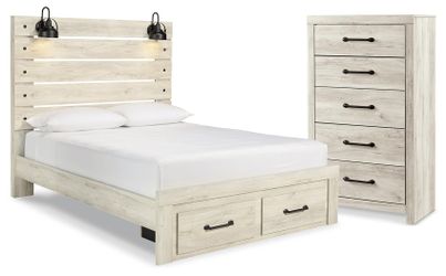 Cambeck Whitewash Queen Panel Storage Bed and Chest (Online Special Price)