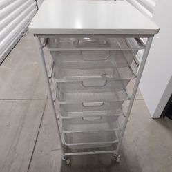 Metal organizer cart with wheels $20